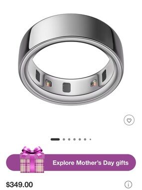 Smart Sensor Ring in Polished Silver